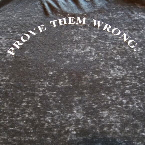 Southern Bliss Company Black & Gray Semi-Sheer Summer "Prove Them Wrong" Tee M - Picture 3 of 7